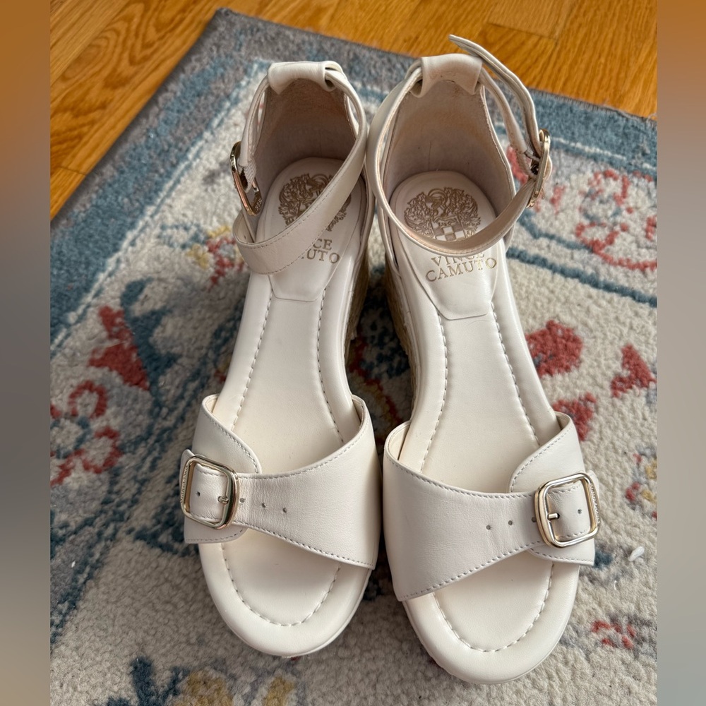 Vince Camuto Cream Sandals with Buckle